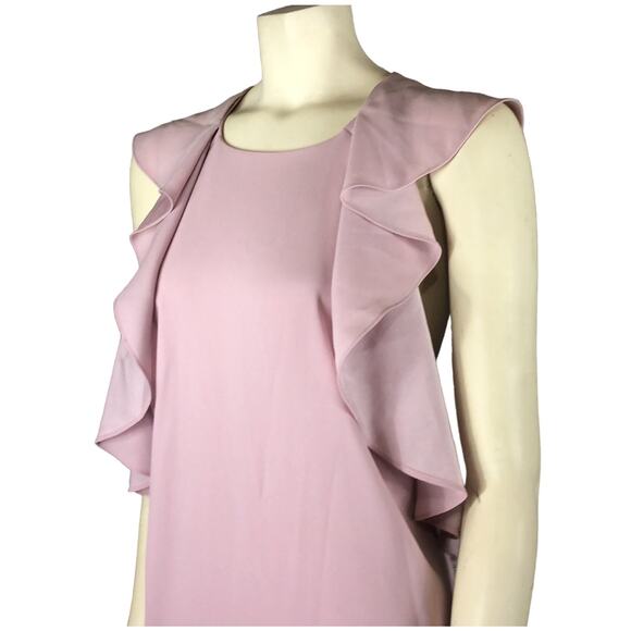 BCBGMAXAZRIA Jenni Ruffle-Shoulder sleevless cut out Dress size medium - Picture 4 of 12